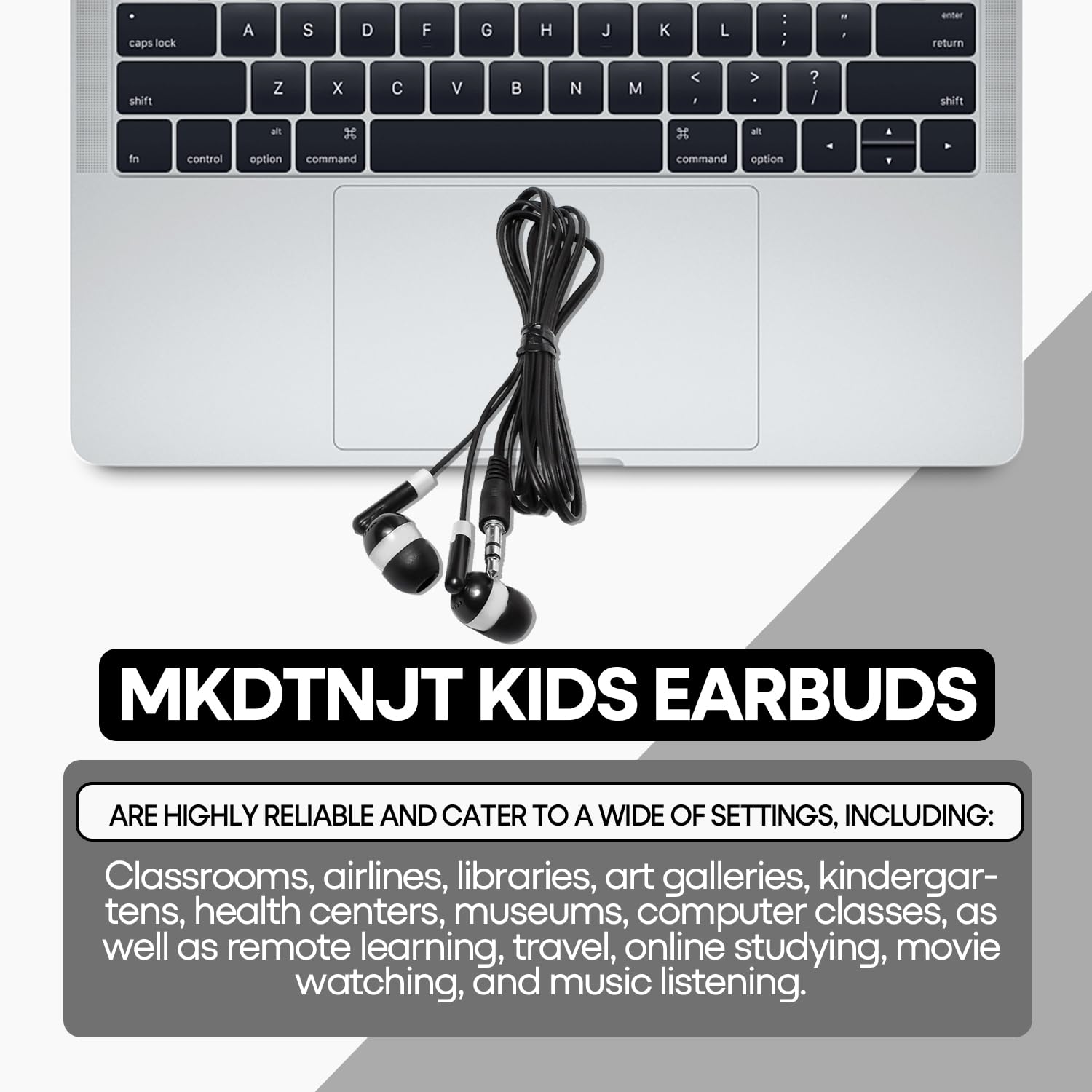 Wholeslae - Paquete de 50 auriculares a granel para niños, escuela, aula, juego de auriculares con cable para estudiantes, niños, adolescentes, niños, niñas, empaquetados individualmente