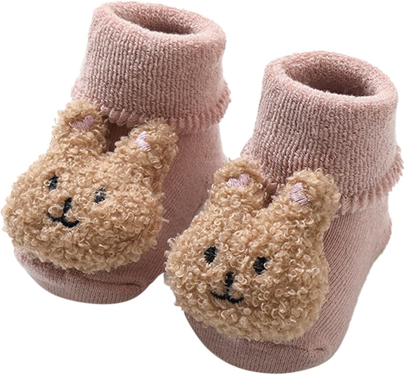 Toddler Knit Soft Boots High Leg Plush Warm Sock Shoes Baby Infant Indoor First Walking Shoes Cute Non Slip Boots