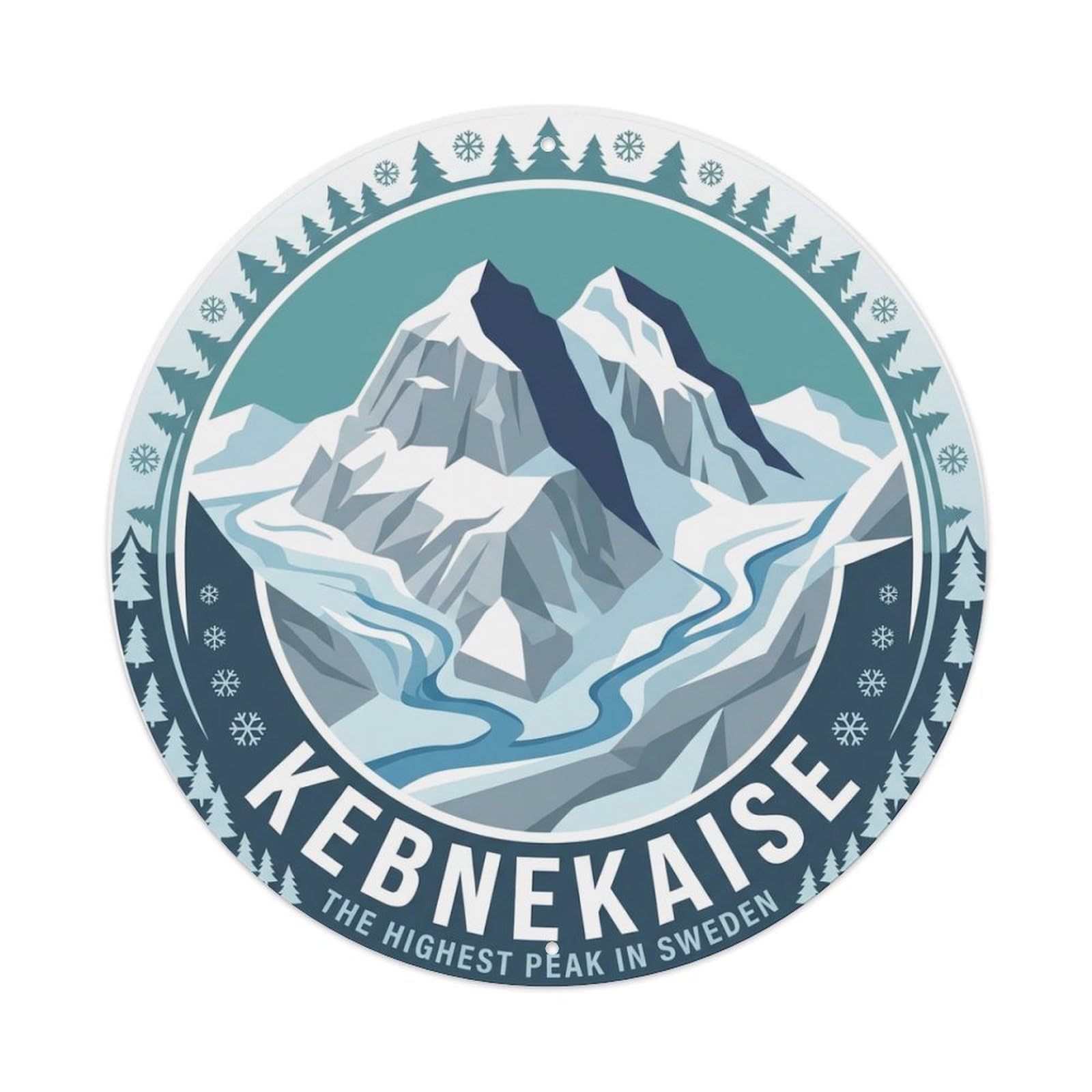 Vintage Travel Kebnekaise Sweden Peak Metal Tin Sign