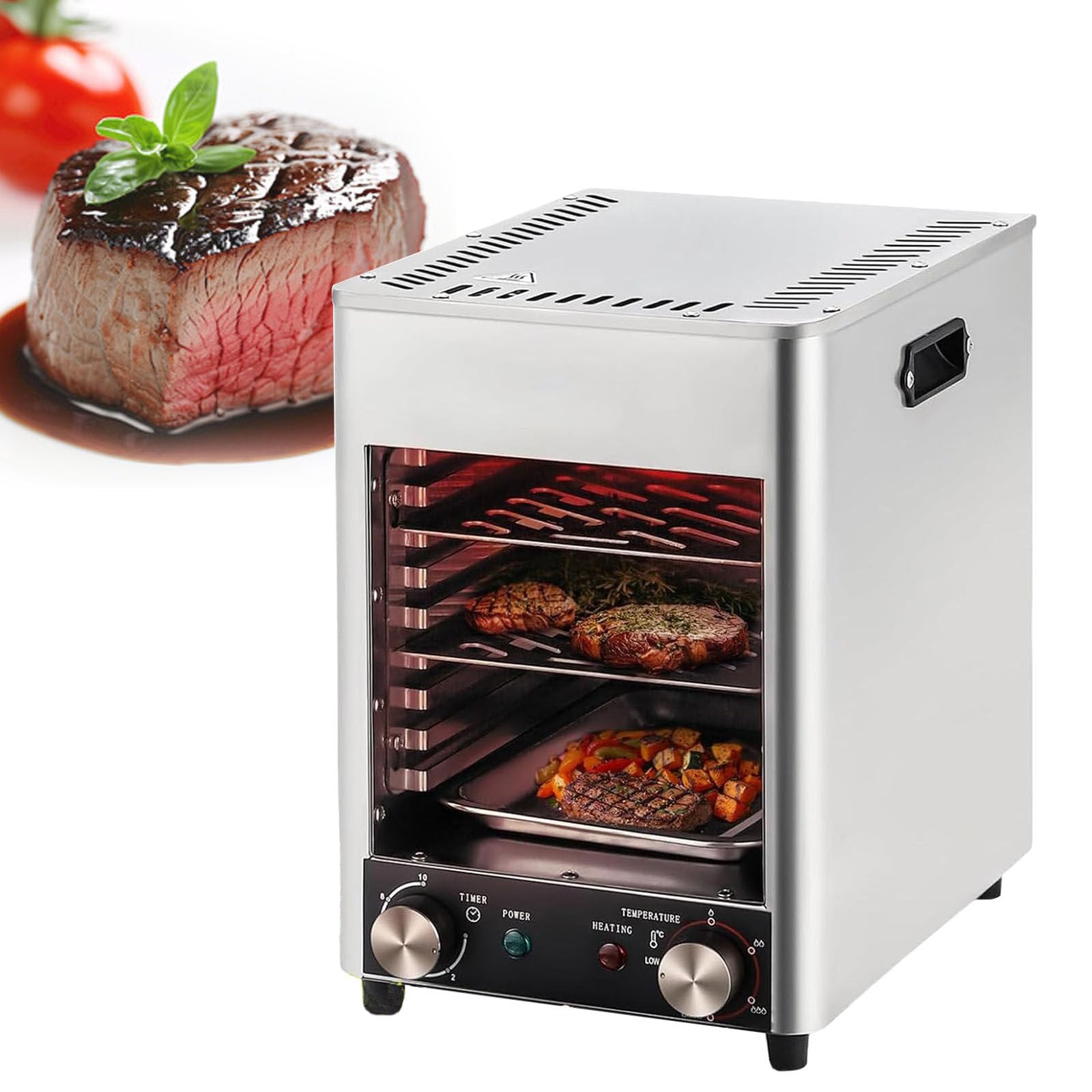 Elektryczny grill z rożnem | Piekarnik blatowy ze stali nierdzewnej
