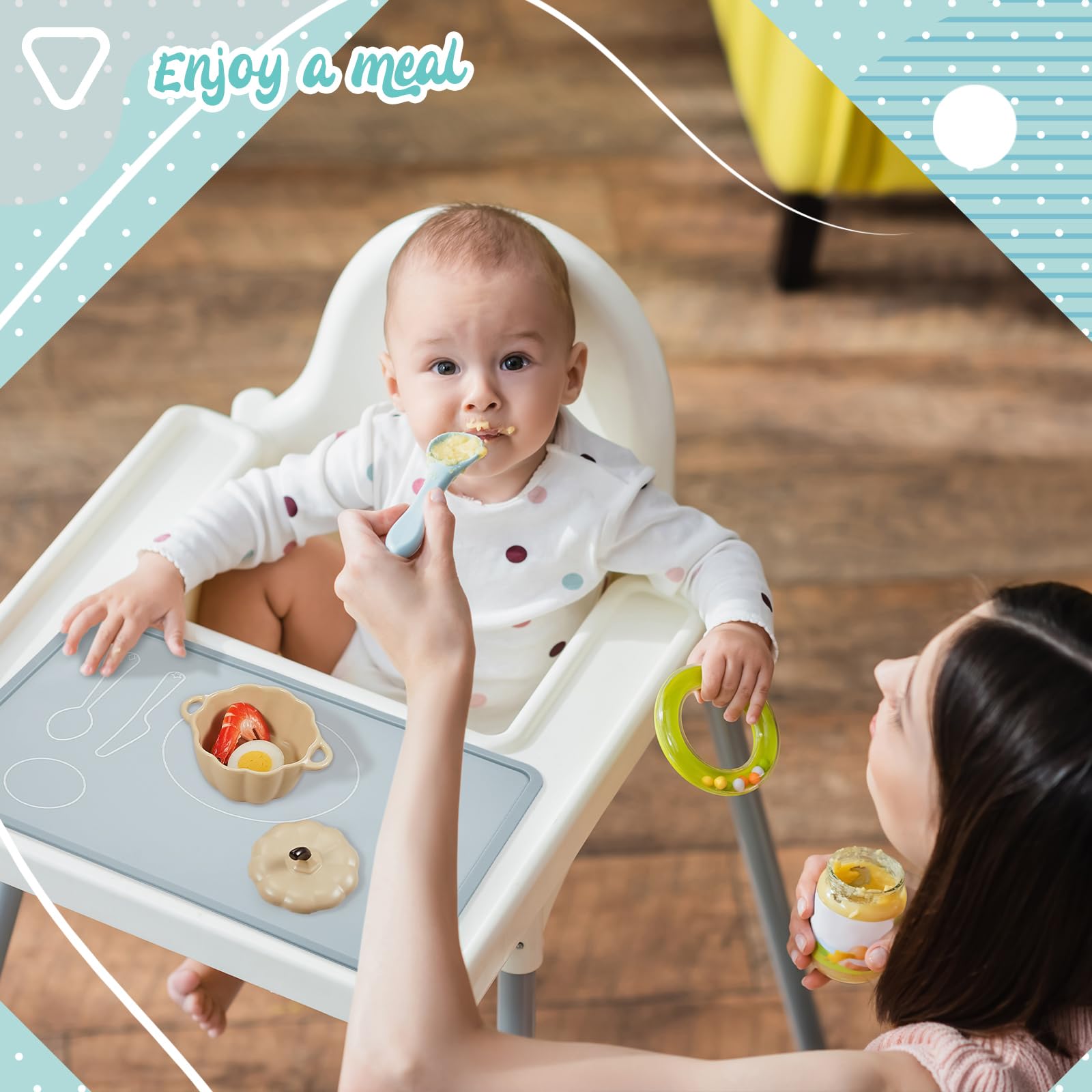 Zhehao 4 Pcs Montessori Kids Placemat 16 X 12 Non Slip