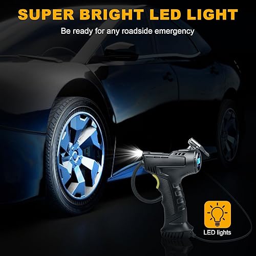 Miniatura 4 de Compresor de aire para coche, encendedor de cigarrillos, inflador de neumáticos digital, bomba de aire portátil