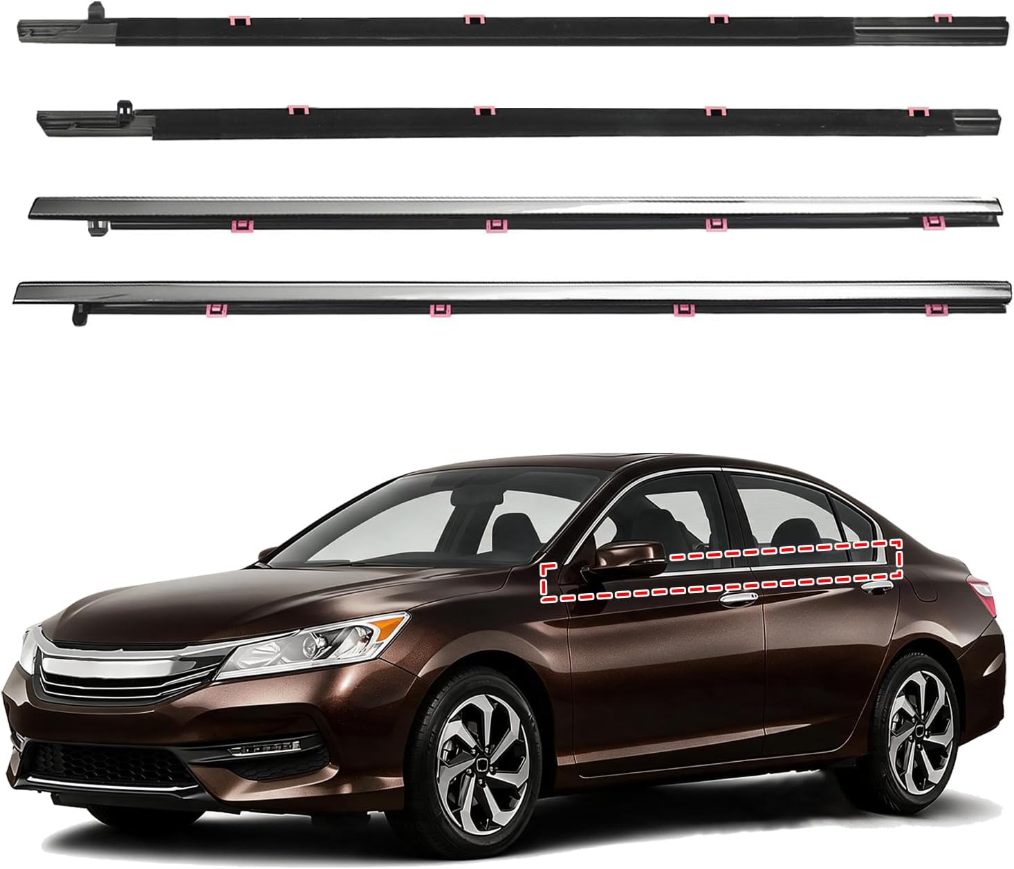 ItranMc Window Weatherstrip Trim for 2013-2018 Honda Accord 4-Door Sedan