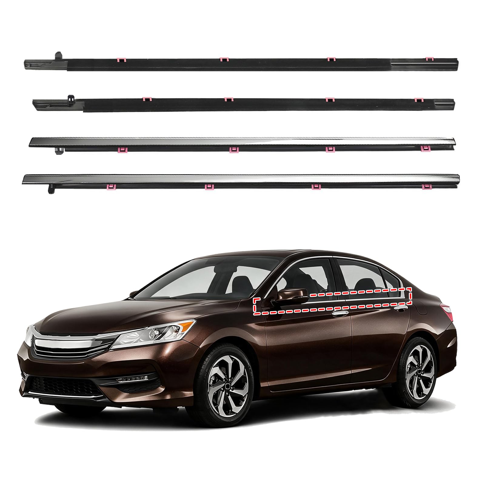 ItranMc Window Weatherstrip Trim for 2013-2018 Honda Accord 4-Door Sedan