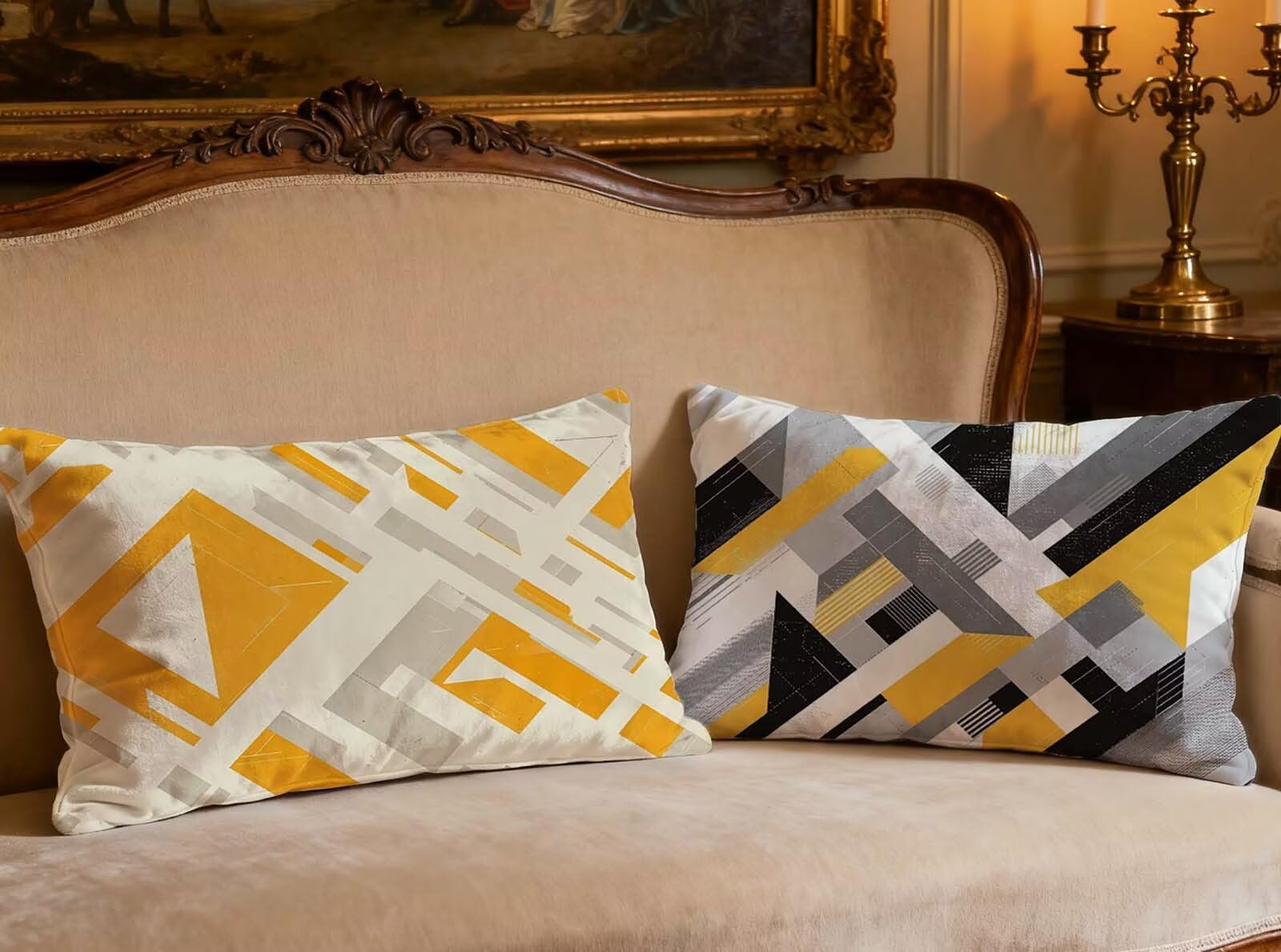 Housse de coussin orange velours 40x80cm (lot de 2) - Taie rectangulaire collection 2026