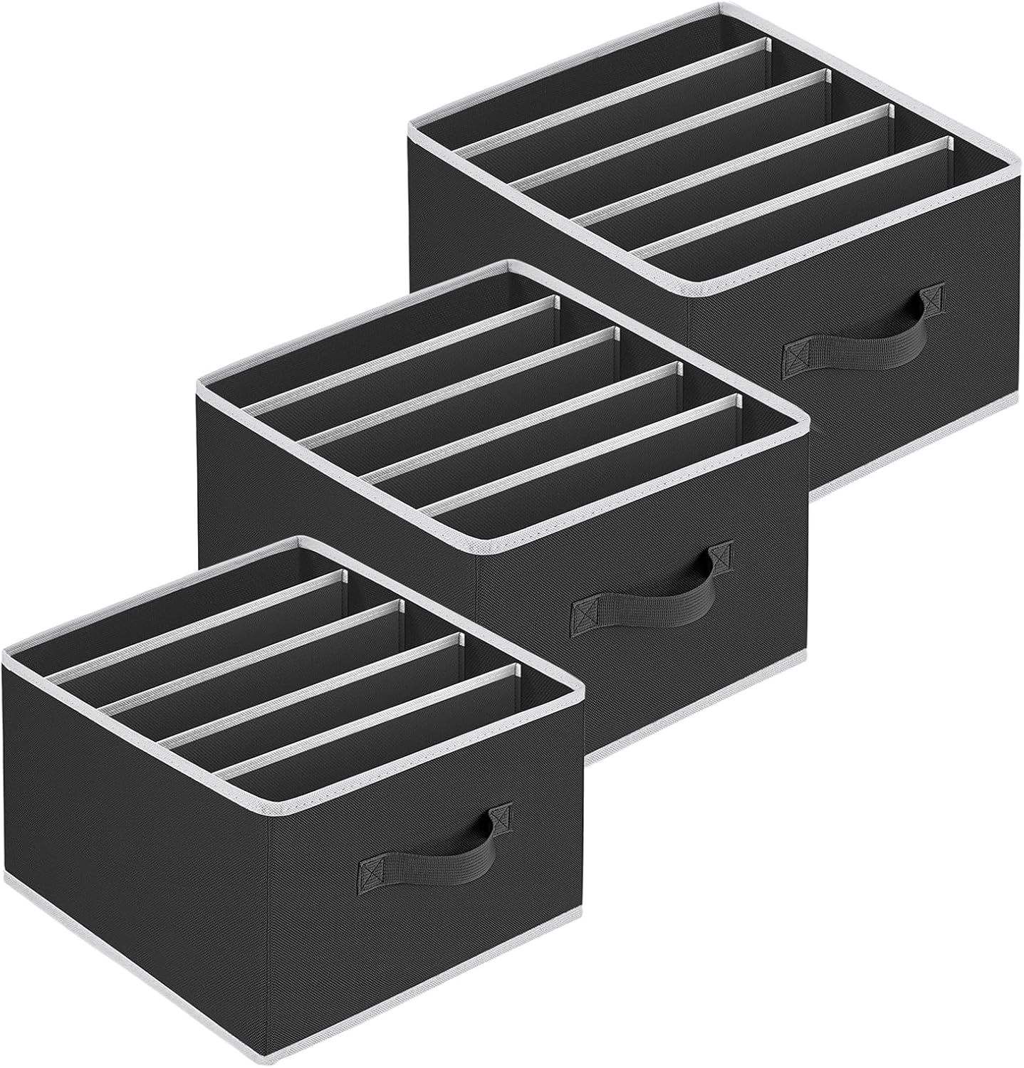 DIMJ Clothes Storage Organiser, 3 Pack Foldable Storage Box Wardrobe