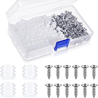 Plastic Hinge Dowel Inserts with Screws 8.1mm White Plastic Dowels Door Hinge Screws Cabinet Hinge Screws for Cabinet Door Drawer Bed Table Repair Mounting Replacement Bathroom Kitchen
