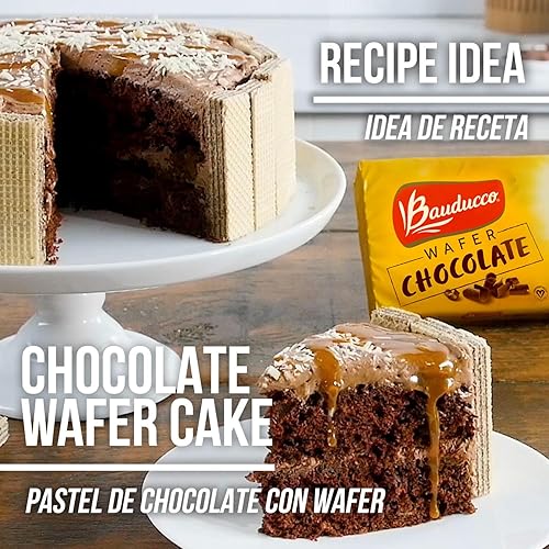 Miniatura 5 de Bauducco Obleas de chocolate  Galletas crujientes de oblea con 3 deliciosas e indulgentes capas decadentes de crema con sabor a chocolate, delicioso
