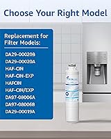 Vista 5 de Filterlogic DA29-00020B Filtro de agua para refrigerador, repuesto para Samsung HAF-CIN, HAF-CIN/EXP, DA29-00020A/B, DA97-08006A, RF28HMEDBSR