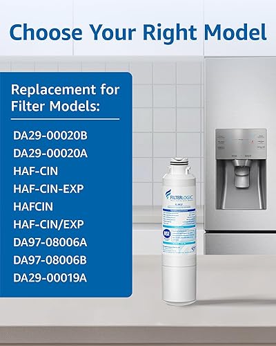 Miniatura 5 de Filterlogic DA29-00020B Filtro de agua para refrigerador, repuesto para Samsung HAF-CIN, HAF-CIN/EXP, DA29-00020A/B, DA97-08006A, RF28HMEDBSR