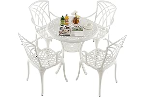 Tangkula 5-Piece Round Patio Set: Dining Elegance Elevated
