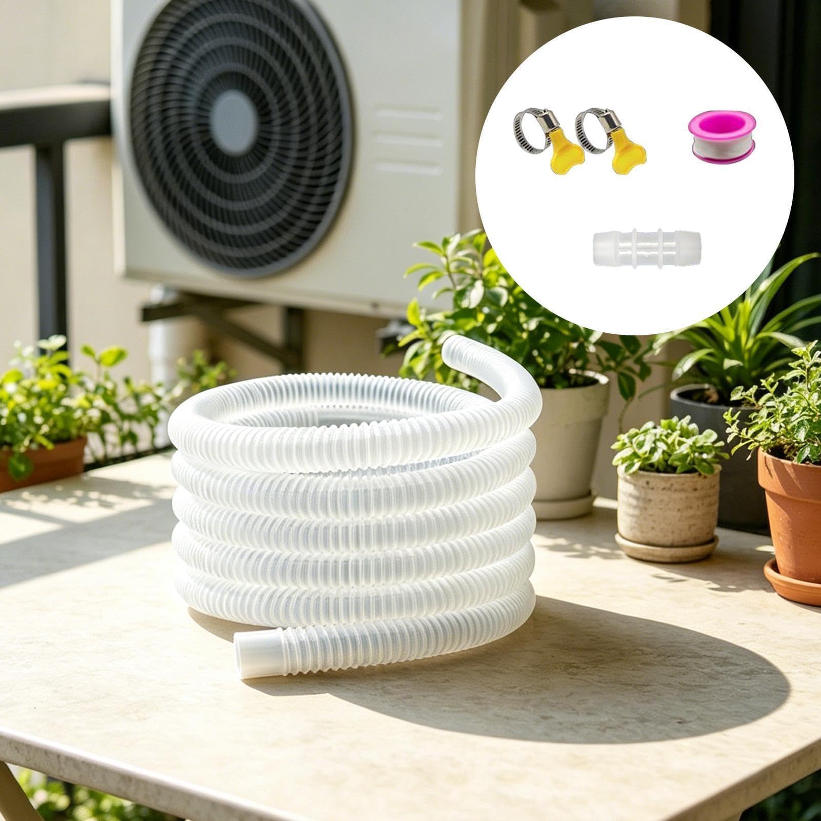 AC-Ablaufschlauch-Verlängerungsset mit Adapter | Schnellfixierung, witterungsbeständig | Ideal für Wohnmobil Wohnung Balkon Einsatz für Hausbesitzer und Techniker