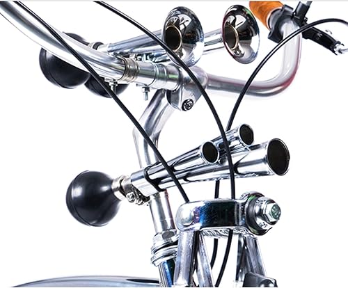 Miniatura 3 de SENQI Campanas de bicicleta retro clásicas, cuerno de bicicleta, cuerno de árbol, bocina de tubo de presión de mano para adultos, decoraciones de