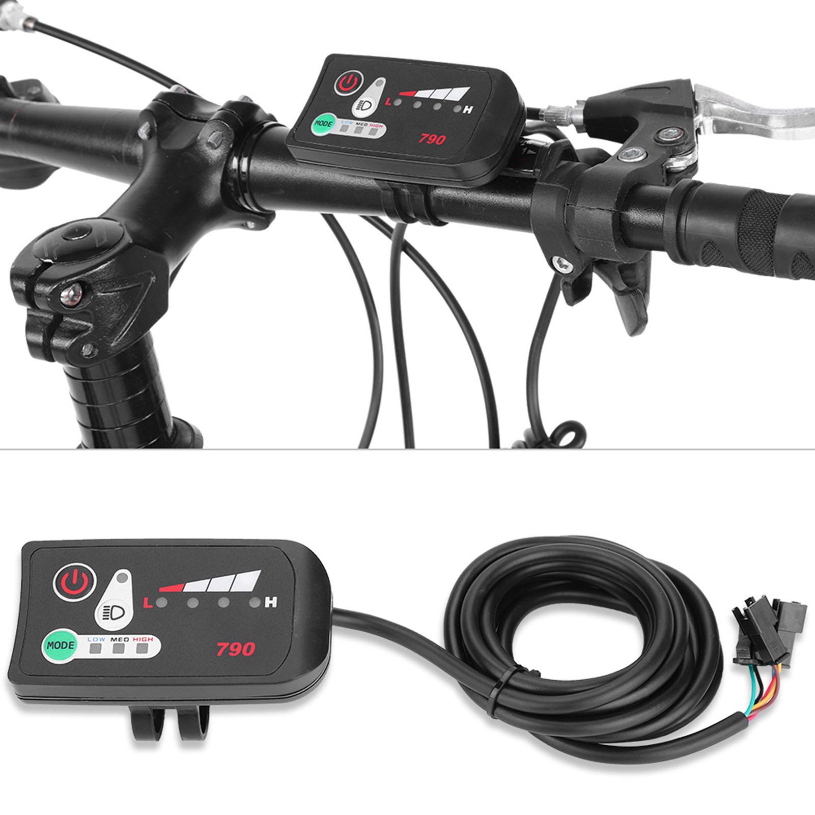 MAGT Display per Bicicletta Elettrica Pannello di Controllo, 24V 36V 48V LCD LED790 Impermeabile per Controller KT (24V)