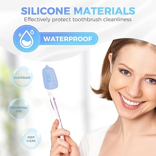 Miniatura 5 de Lapfoon - 5 paquetes de tapas para cepillos de dientes, fundas de silicona para cepillos de dientes eléctricos y cepillo de dientes manual