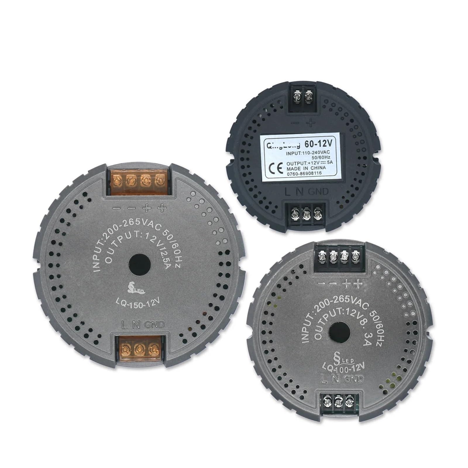 Driver LED AC220V a DC12V 5a 8A 12a lampada 60W 100W 150W driver circolare Alimentatore LED Trasformatore lampada 12V Striscia luminosa a LED(150W 12V 12.5A)