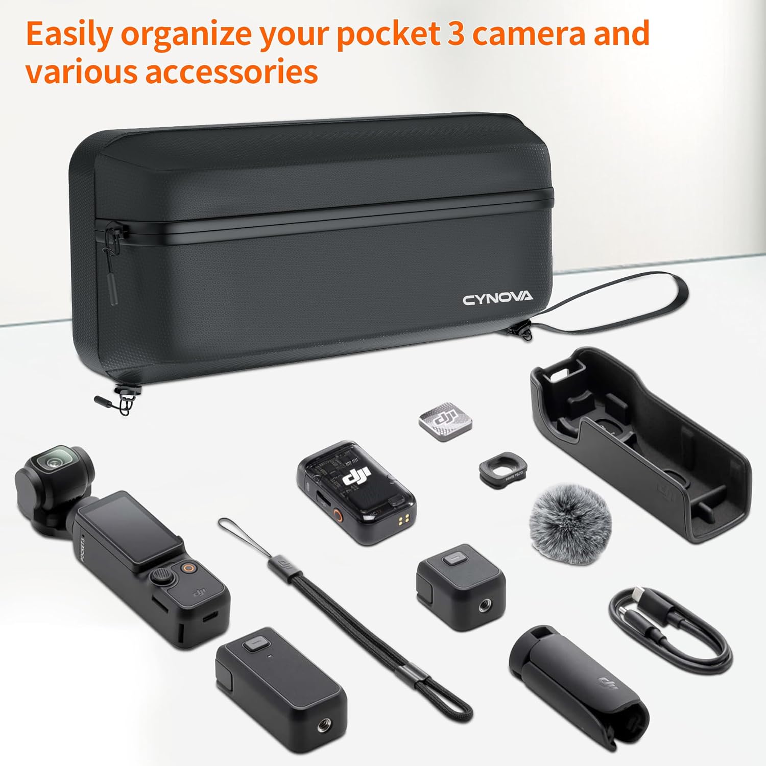 CYNOVA DJI Osmo Pocket 3 Carrying Case for DJI Osmo Pocket 3 Creator Combo Accessories, Portable Nylon Storage Protective Bag Compatible with Osmo Pocket 3 Accessories/Xtra Muse - Image 9