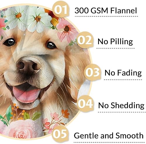 Miniatura 4 de Golden Retriever - Manta suave y mullida para niñas, mantas de franela de 40 x 50 pulgadas para sofá y sofá, manta colorida y linda para perros