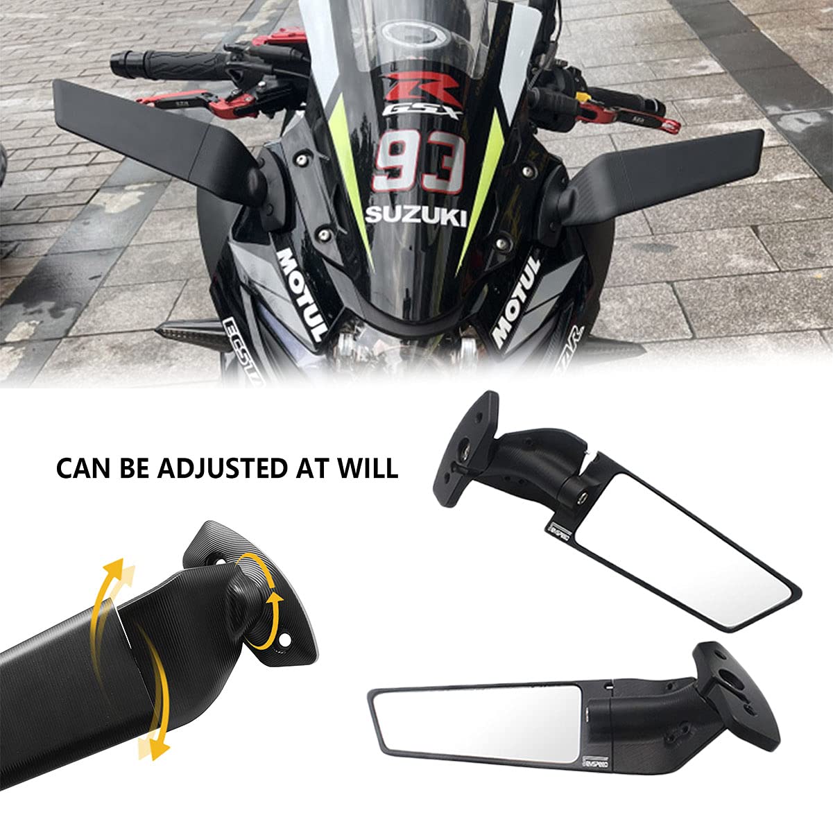 Amazon | Semspeed バイク用 ミラー オートバイのバックミラー 鈴木