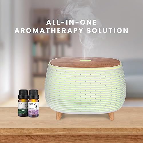 Miniatura 2 de HOM - Juego de difusor de aromaterapia inteligente con 6 aceites esenciales (0.3 fl oz cada uno), difusor ultrasónico de aceite esencial de 13.5 fl