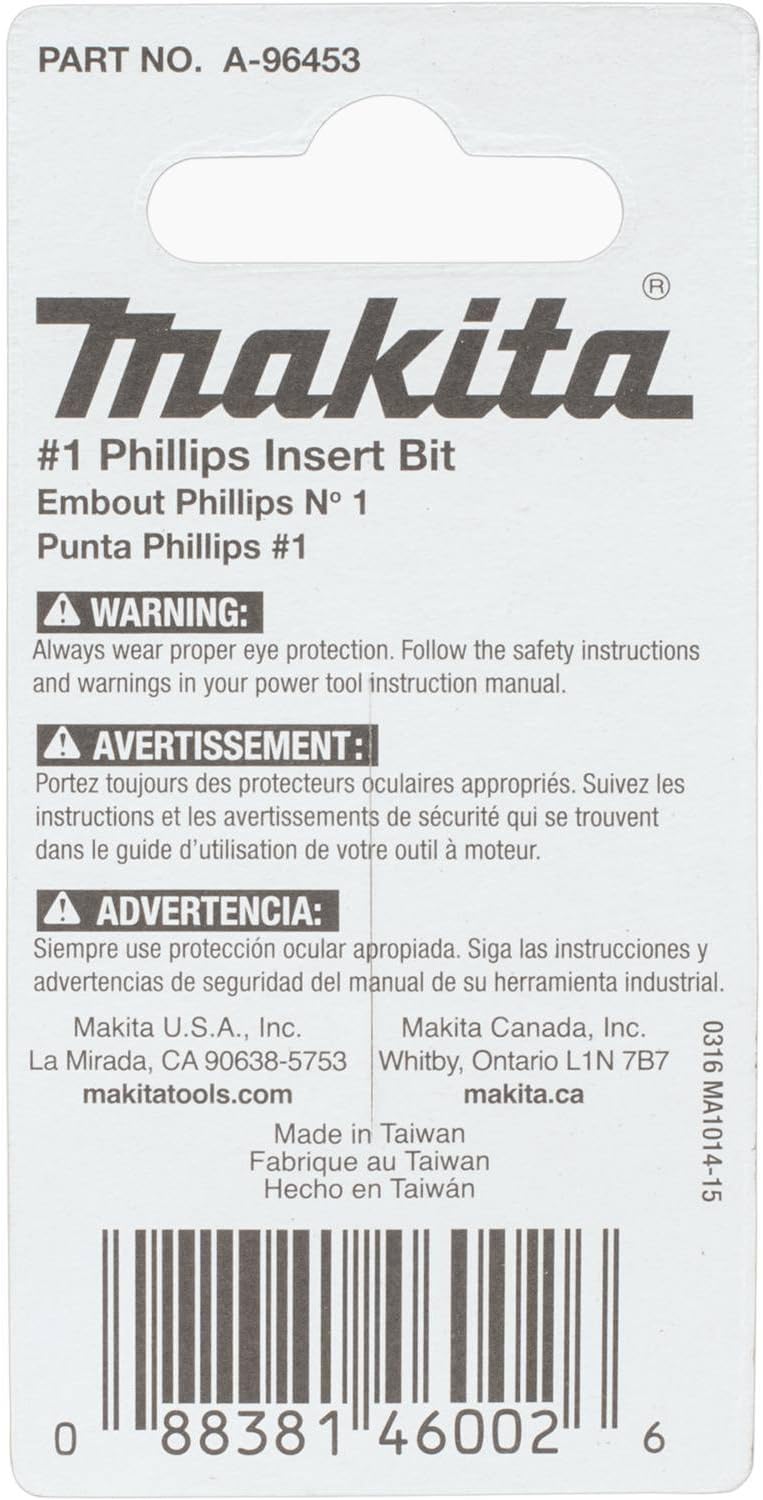 Makita A-96453 Impactx 1 Phillips 1″ Insert Bit, 2 Pack
