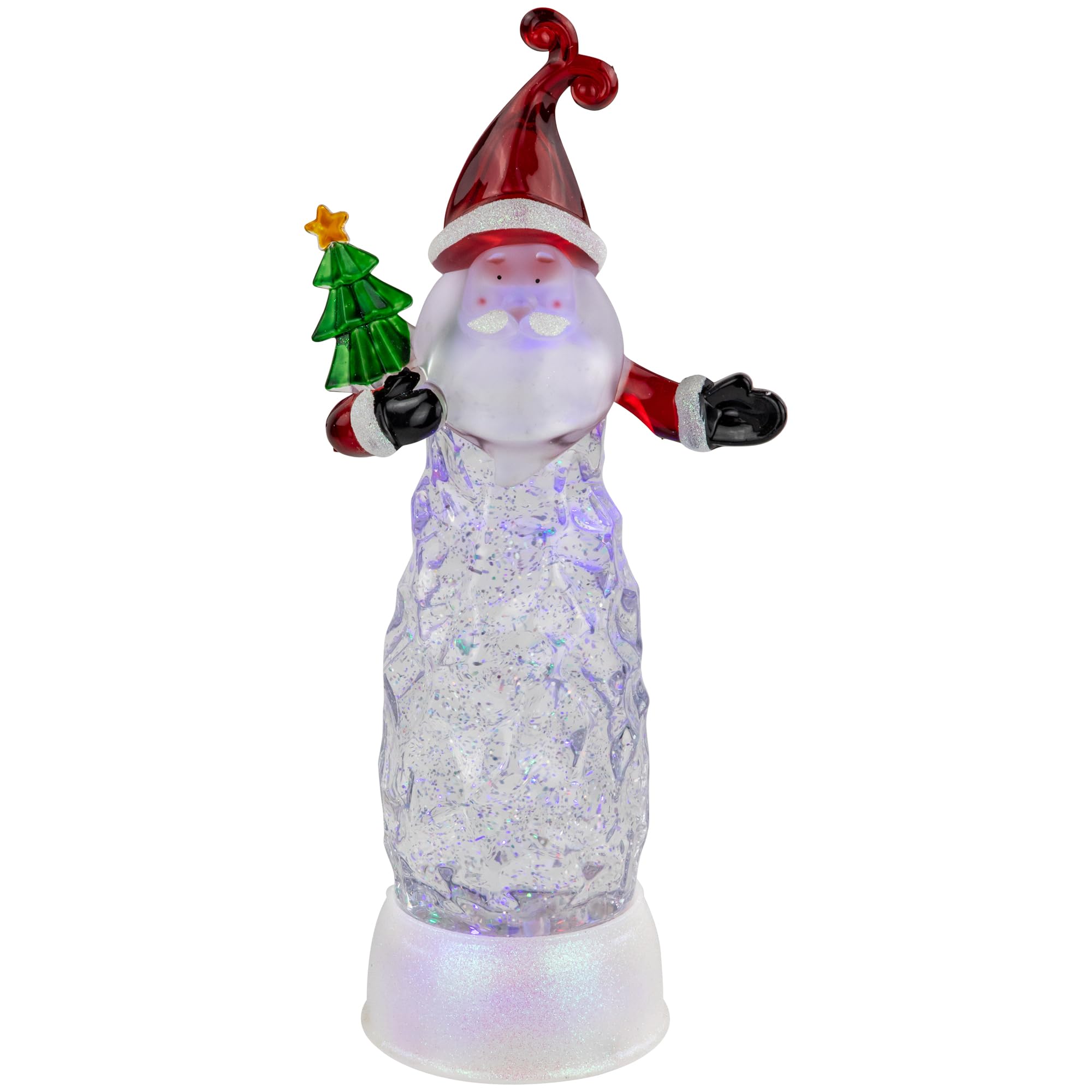 LED Lighted Santa Acrylic Christmas Snow Globe - 12