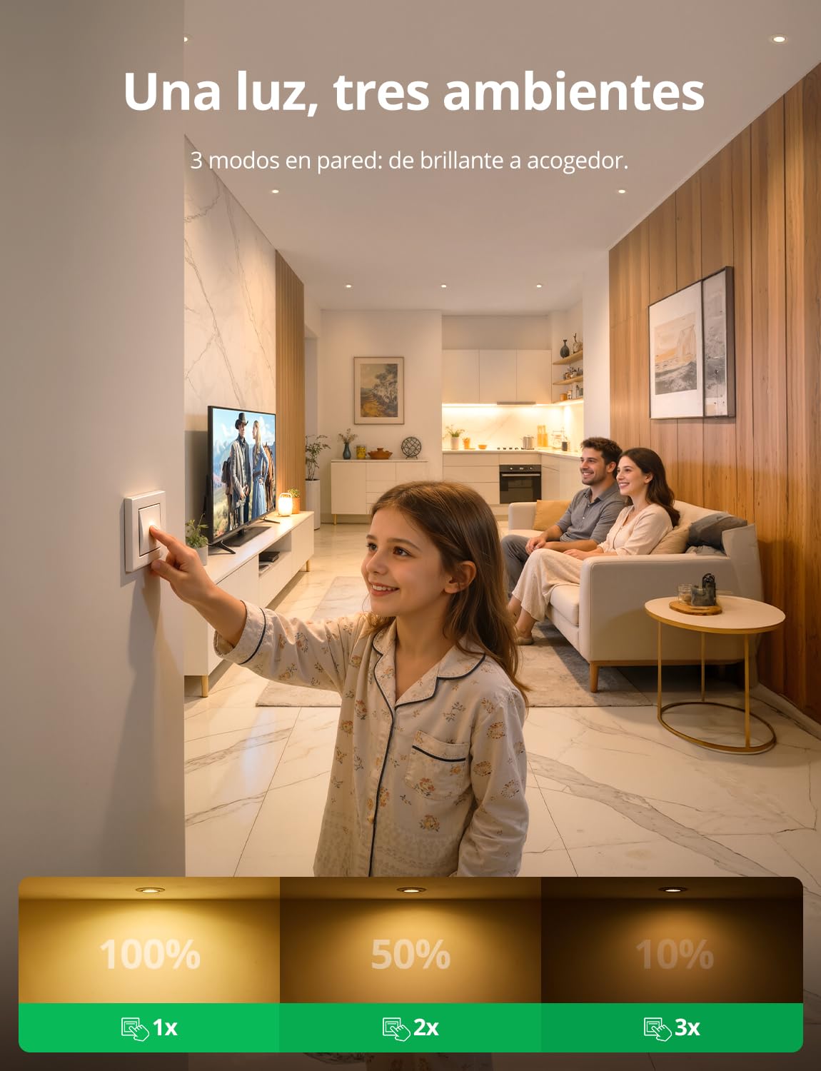 Bojim Focos LED de 230V, planos, regulables, Blanco Cálido 3000K | 5.5 W, 68mm - 80mm, Orificio de Masa, Foco de Techo Orientable, para Cocina Salón Baño, 10 Pack