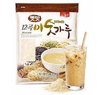 Minecook Korean Misugaru 12 Grain Powder, Traditional Roasted Multigrain Drink Mix, Great for Beverages and Dessert Topping - 1 kg (35.3 oz)