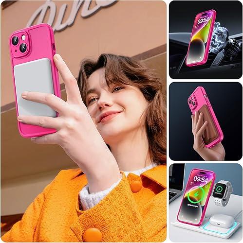 Miniatura 113 de TOCOL Funda magnética 3 en 1 para iPhone 15 Pro, mejorada [protección completa de cámara] con 2 protectores de pantalla, compatible con MagSafe, Gris