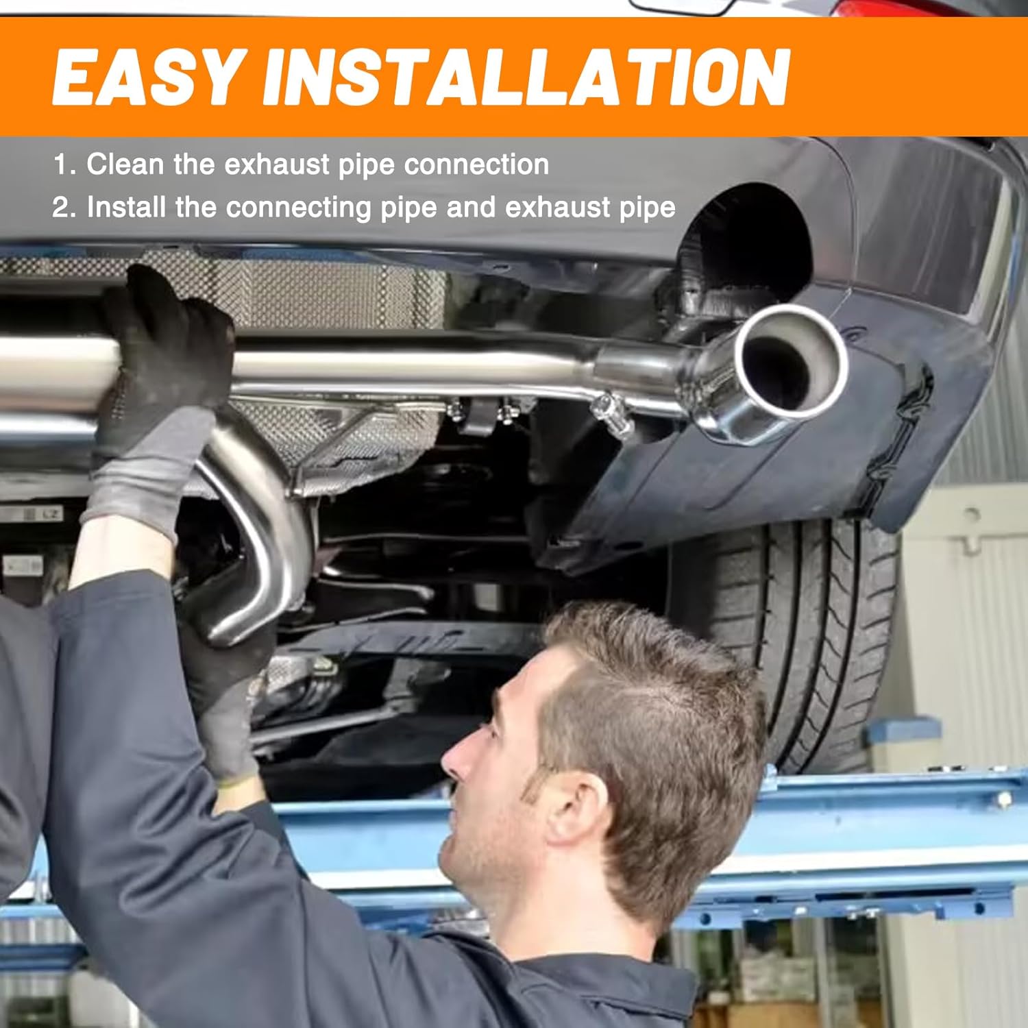 2 Inch 90 Degree SS304 Stainless Steel Bend Tube Exhaust Elbow Pipe for Car Motorcycle Customized Modified Exhaust System-2pcs