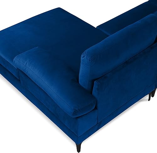 Miniatura 229 de Sofá modular moderno en forma de L, con diván extra ancho y patas doradas Gris,Negro -,Verde,Naranja,Gris oscuro,marino,Púrpura