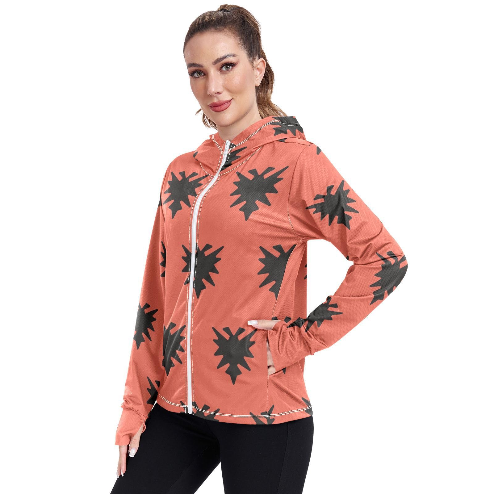 Albania Flag Women's UPF 50+ Sun Protection Hoodie Jacket Lightweight Long Sleeve Sun Shirt with Pocket Multicoloured