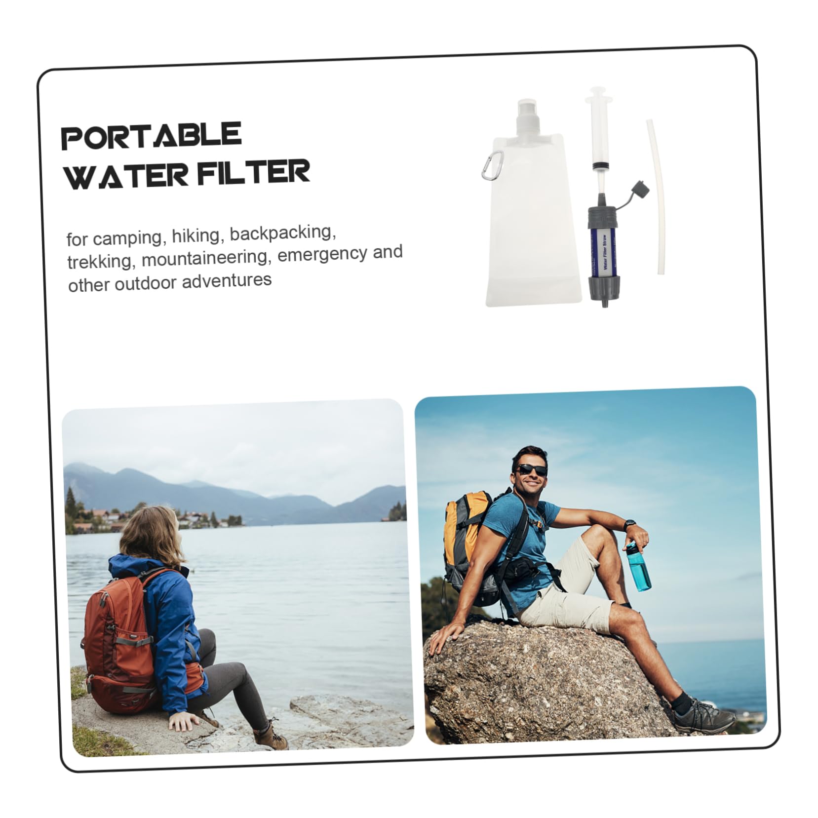 SUPVOX purificador Directo de Agua Potable contenedor de Agua Dispositivo de purificación de Agua dispensador Limpiador de Agua Conveniente Filtro de Agua de Abdominales Grey