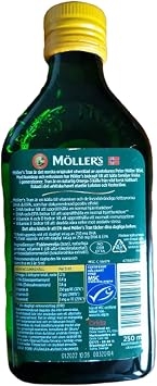 Mollers Tran Cod Liver Oil 250 ml/ 8.45 fl oz | Citron Flavor | Omega-3 | Fish Liver Oil