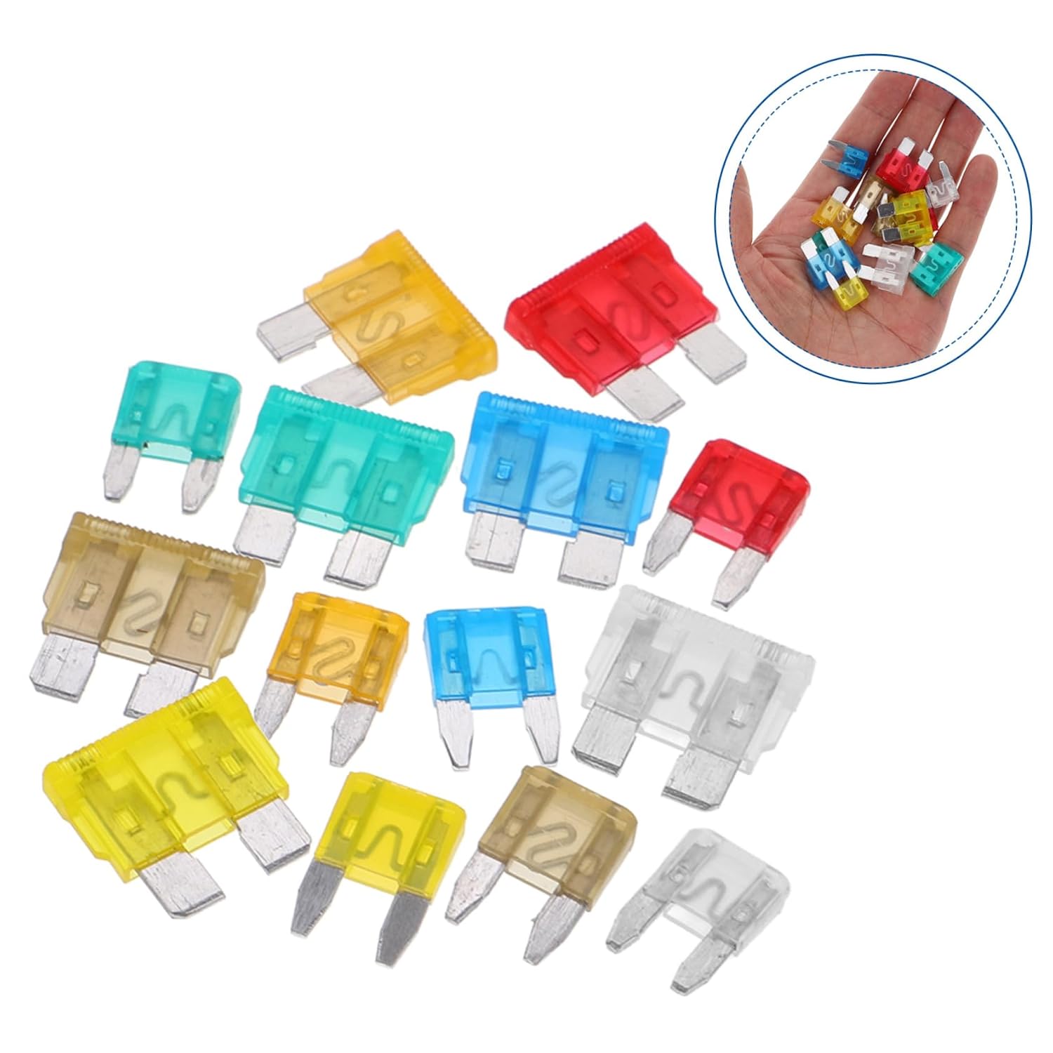 Zerodeko 220pcs Car Fuses Assortment Kit Automotive Fuses Mini Motorhome Accessories Blade
