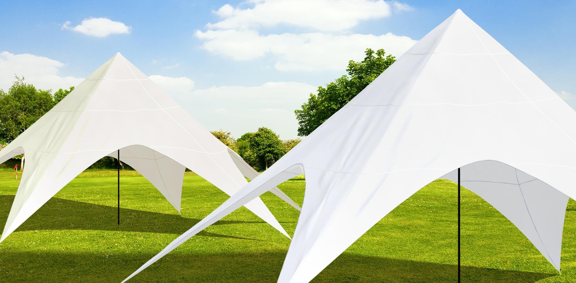 CLP Sternzelt 12 Meter Durchmesser | XXL-Party-Zelt Mit Wasserdichter PU-Beschichtung, Farbe:Creme