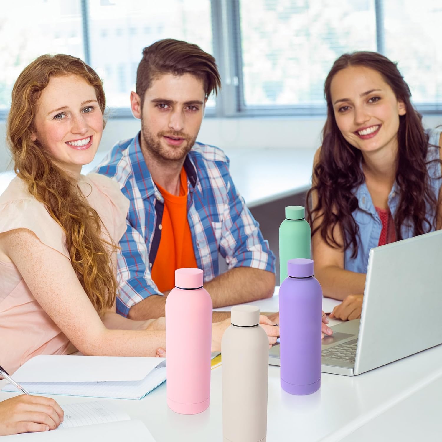 Bokon 10 Pcs Stainless Steel Water Bottle Bulk Valentines Employee Week Gifts School Double Layer Vacuum 17 oz Small Mouth Sport Insulated Metal Teacher Reusable Flask Leakproof Lid - Image 6