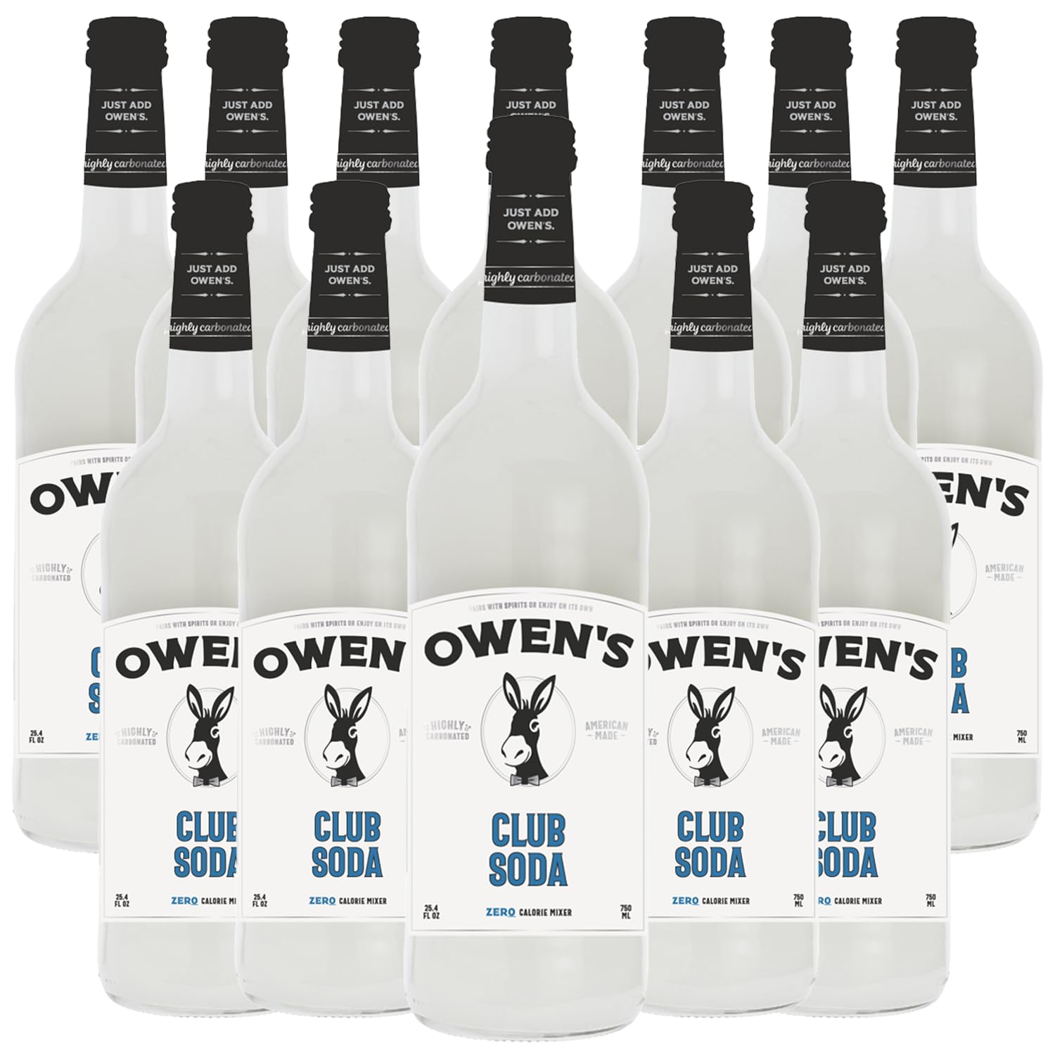 Owen’s Craft Mixers | Club Soda 8 Pack 750ml | Handcrafted in the USA with Premium Ingredients | Vegan & Gluten-Free Soda Mocktail and Cocktail Mixer