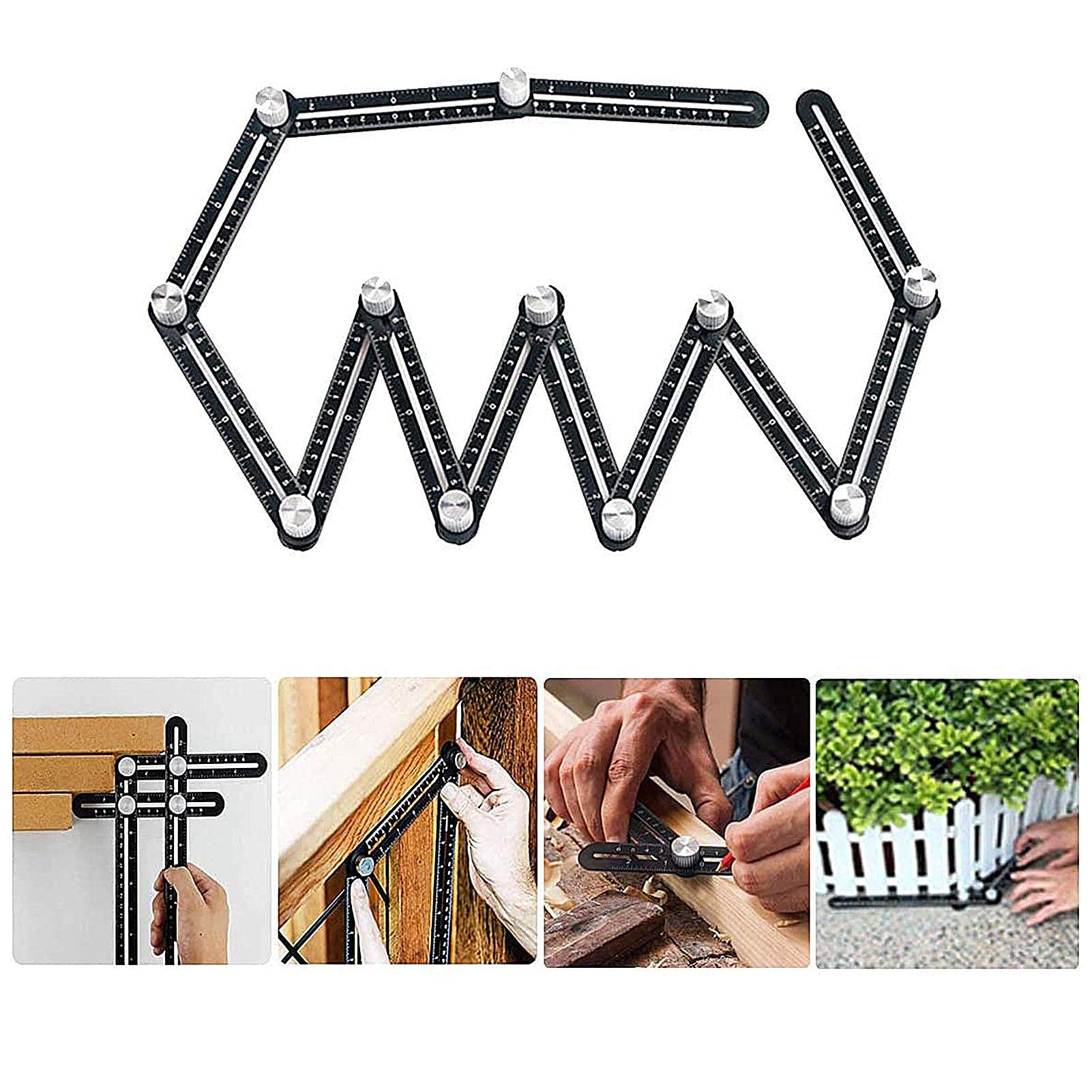 Righello Multi-Angolo In Alluminio - 12 Lati Pieghevole Per Piastrelle E Legno - Foto 10