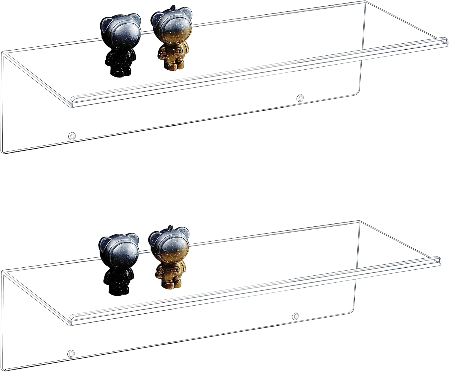 CY craft Clear Floating Shelves Display Ledge,2 PCS