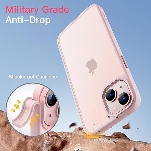 Miniatura 32 de JETech Funda mate para iPhone 13 de 6.1 pulgadas, a prueba de golpes, protección contra caídas de grado militar, cubierta trasera translúcida