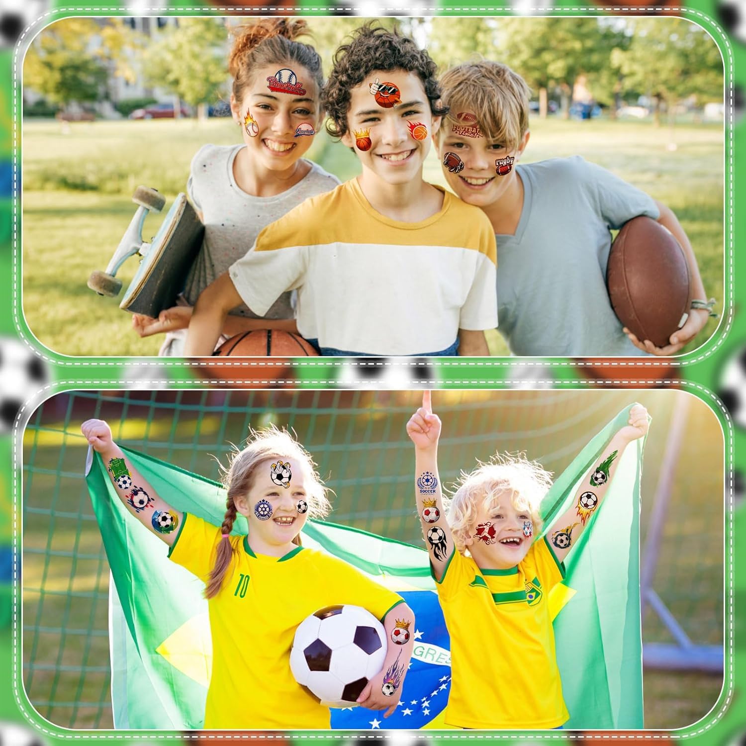 40 Sheets Assorted Sports Temporary Tattoos for Kids Boy 300 Styles Soccer Basketball Baseball Football Tattoo Stickers for Kids Party Favor Gifts for Sports Goodie Bag Stuffers - Image 4