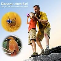 Vista 6 de BITy Juego de prismáticos para niños a prueba de golpes de 8 x 21 pulgadas con óptica real de alta resolución, observación de aves, regalos