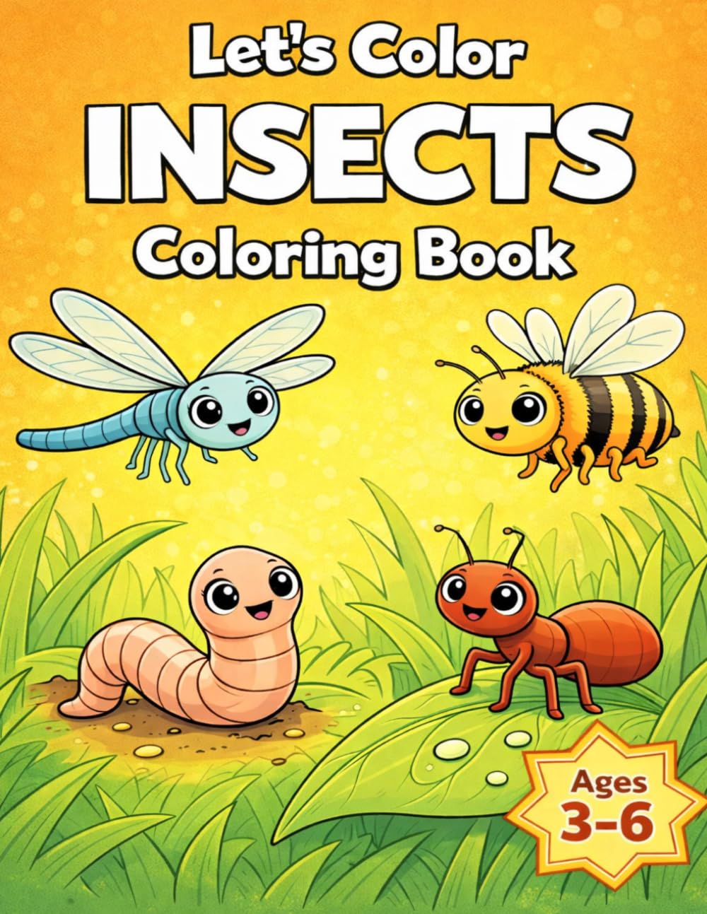 Let’s Color Insects Coloring Book: Fun Bug Coloring Pages Featuring Bees, Butterflies, Ants and More for Kids Ages 3-6 (Let's Color Series)