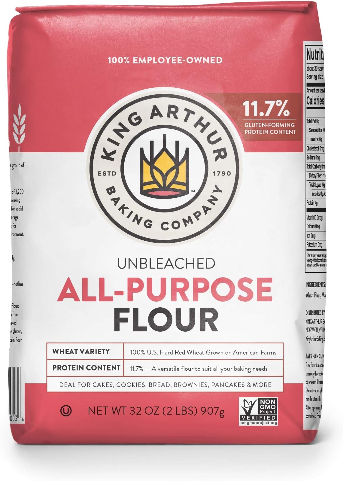 King Arthur Flour All Purpose Unbleached Flour, Non-GMO Project Verified, Certified Kosher, No Preservatives, 2 Pounds (Pack of 12)