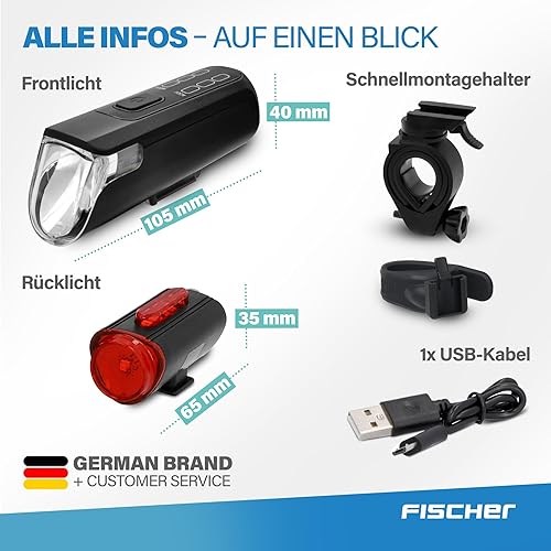 Miniatura 2 de FISCHER Bicycle LED Lighting Set Twin with Innovative 360 Floor Light for More Visibility and Protection, Front Light