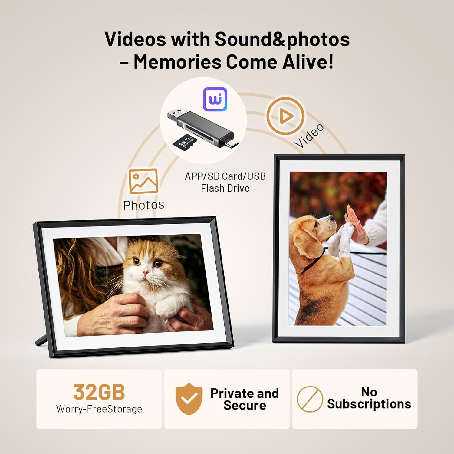 10.1" Smart WiFi Digital Picture Frame with 32GB Storage,Electronic Photo Frame with 1280 x 800 HD IPS Touch Screen Auto-Rotate for Wall/Tabletop, Gift for Woman,Mom, Dad, Wife