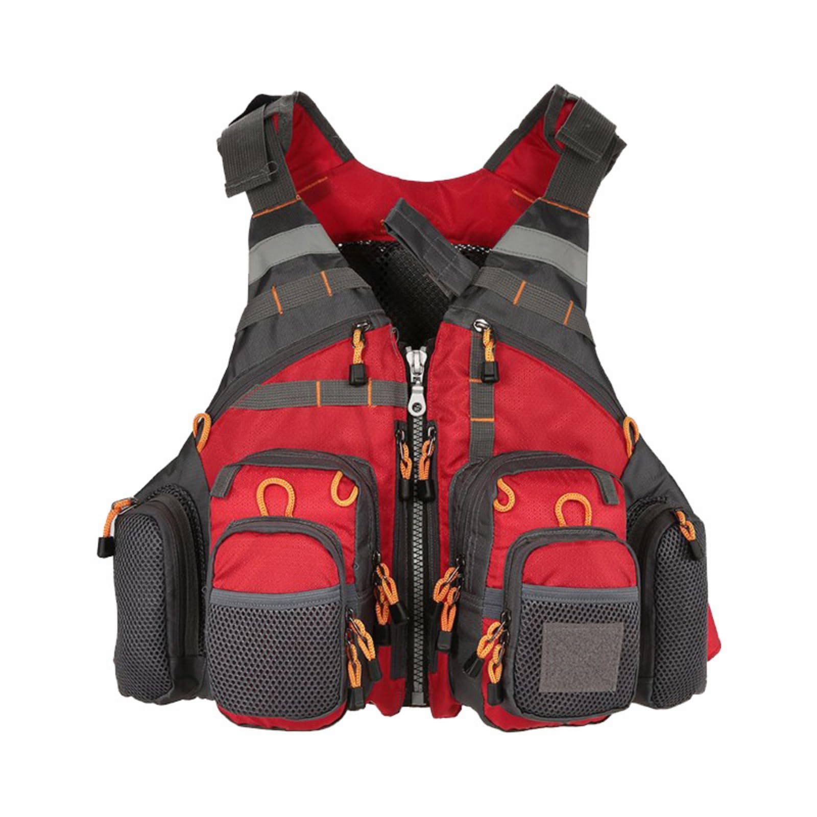 Gilet da pesca versatile multitasche con zaino staccabile, in poliestere traspirante e resistente, per pesca a mosca in mare, roccia, barca, si adatta alla maggior parte dei 40,8-81,6 kg