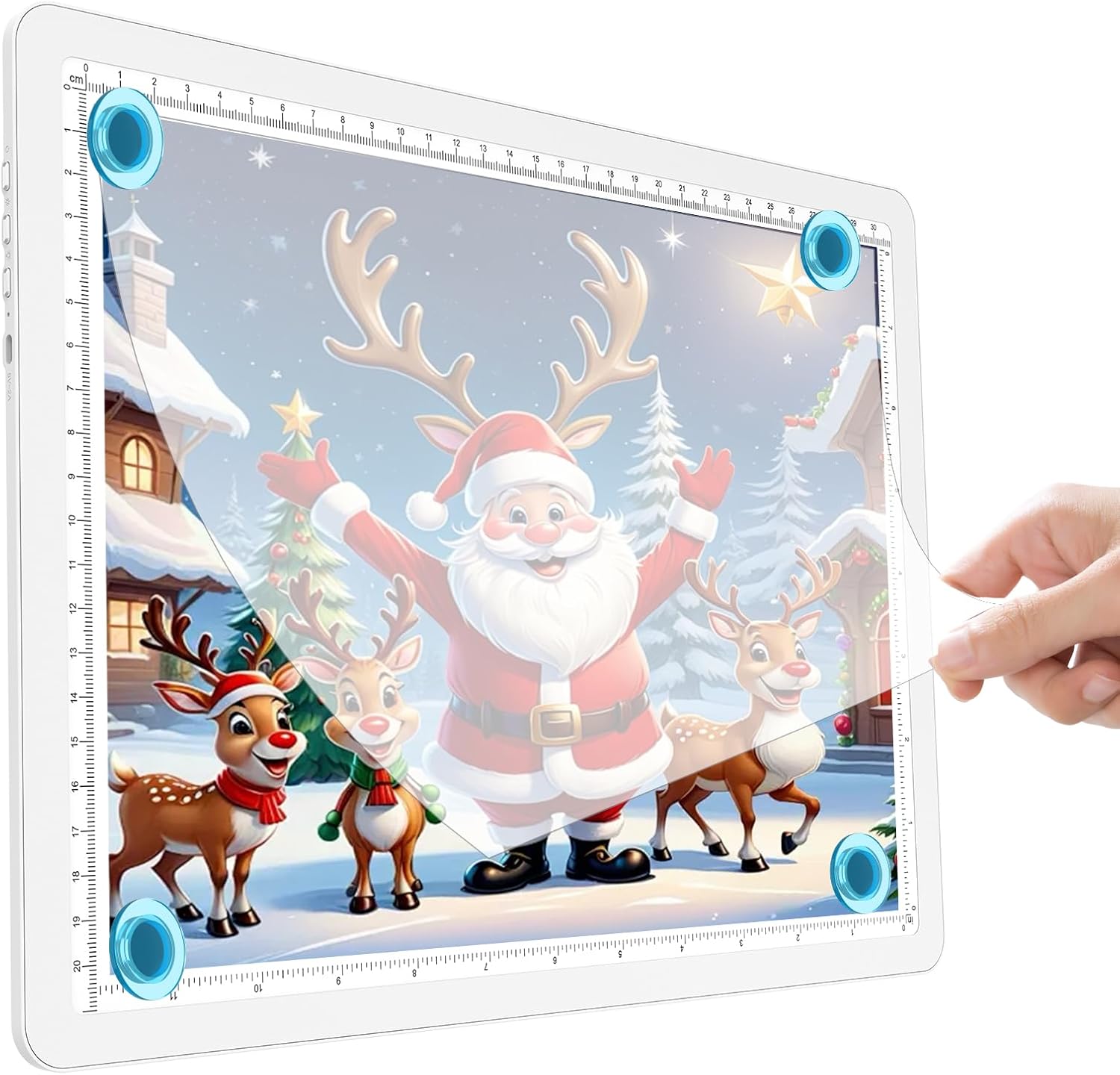 Heanolier Rechargeable A4 Light Box Drawing Pad,9000 Lux Bright Magnetic Tracing Board,Dimmable Light Pad,3 color modes,light board for Diamond painting,light table for Drawing Sketching,Tattoo(White)