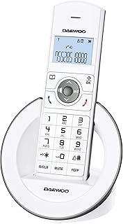 Daewoo Teléfono Inalámbrico Dect DTD-1400 | Teléfono Inalámbrico | Identificador de Llamadas | Pantalla Retroiluminada | Color Blanco